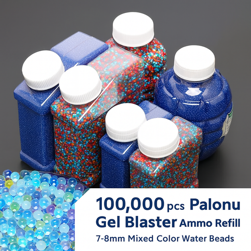 100,000 pcs Gel Blaster Ammo Refill – 7-8mm Mixed Color Water Beads